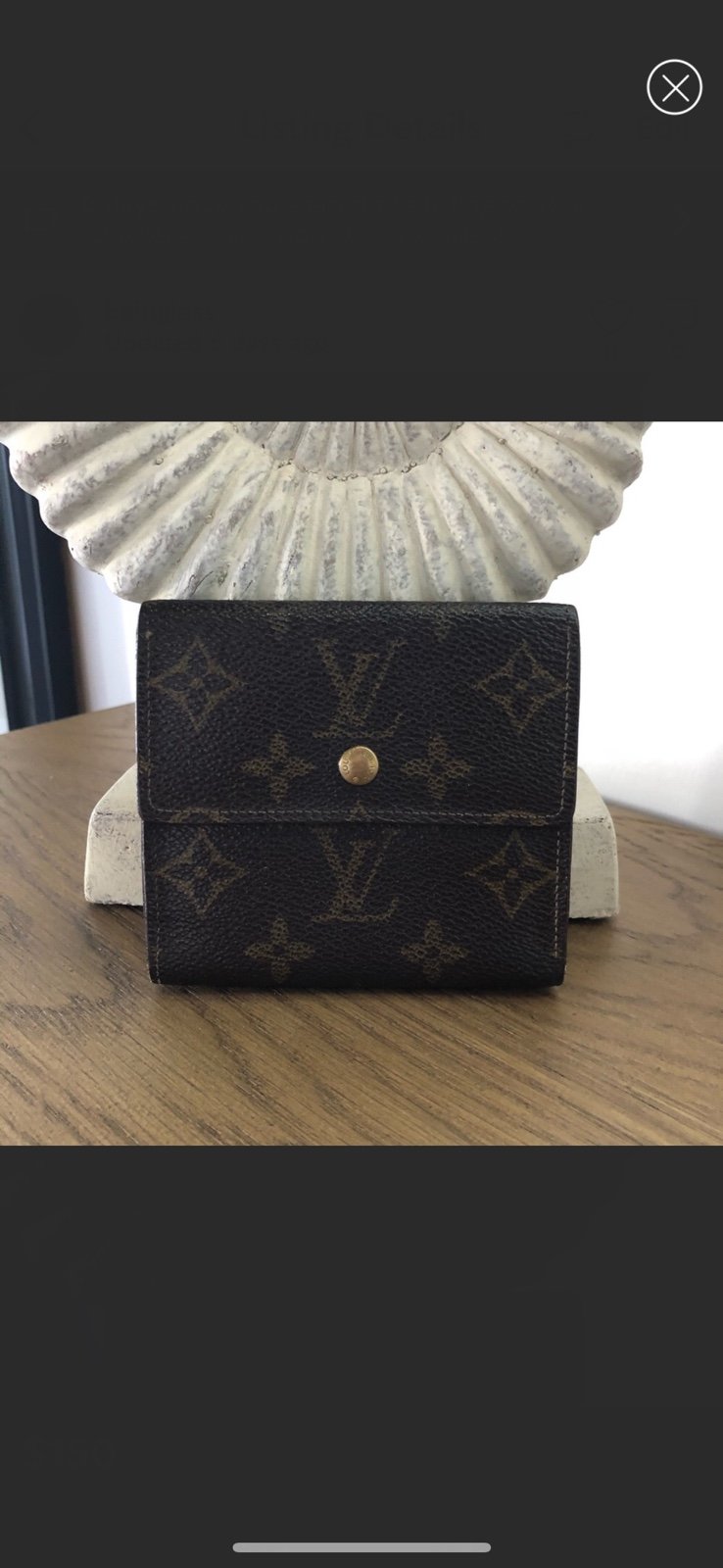 Authentic Louis Vuitton Square Compact Logo Wallet
