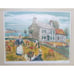 ALOIS LECOQUE Art Print HARVEST IN BRITANNY Dutch Farm Seascape 28.5 x23.5
