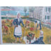 ALOIS LECOQUE Art Print HARVEST IN BRITANNY Dutch Farm Seascape 28.5 x23.5