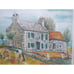 ALOIS LECOQUE Art Print HARVEST IN BRITANNY Dutch Farm Seascape 28.5 x23.5