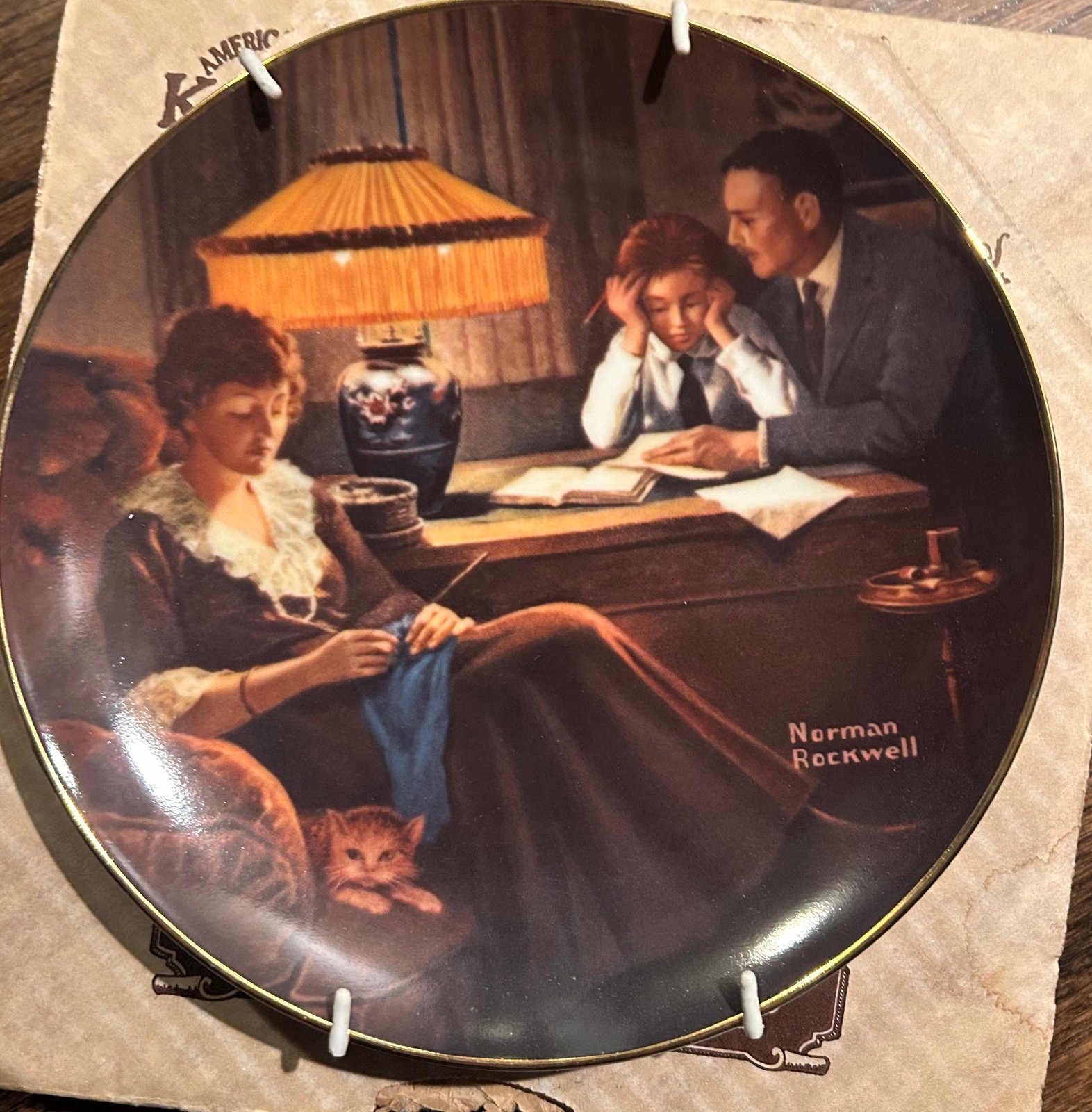 Norman Rockwell plate, “Father’s Help”