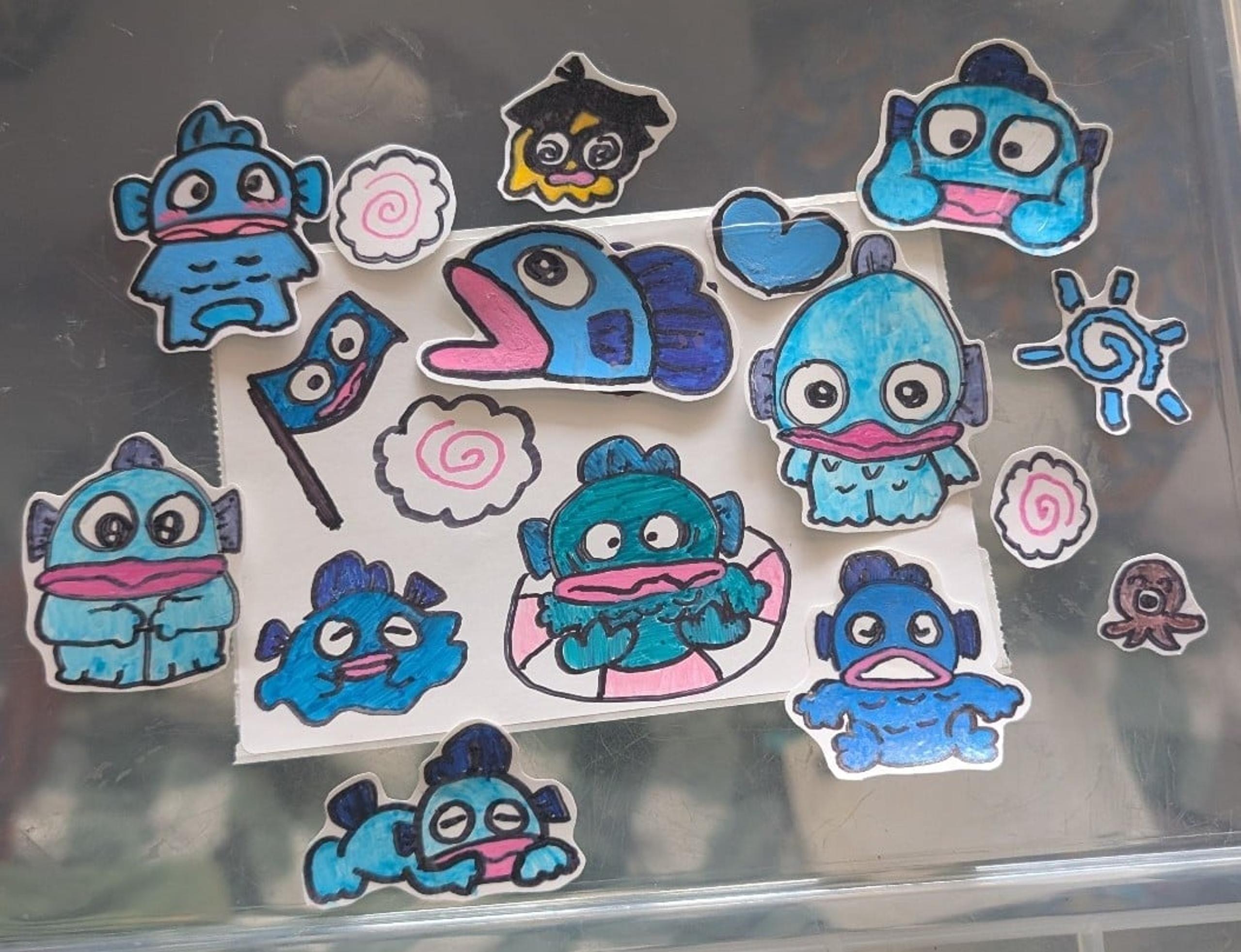Sanrio Surprise Hangyodon Vinyl Stickers!!! 7+ stickers!!!
