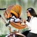 Hot Mom Baby Stroller High Landscape Reversible Luxury Baby Carriage,Brown