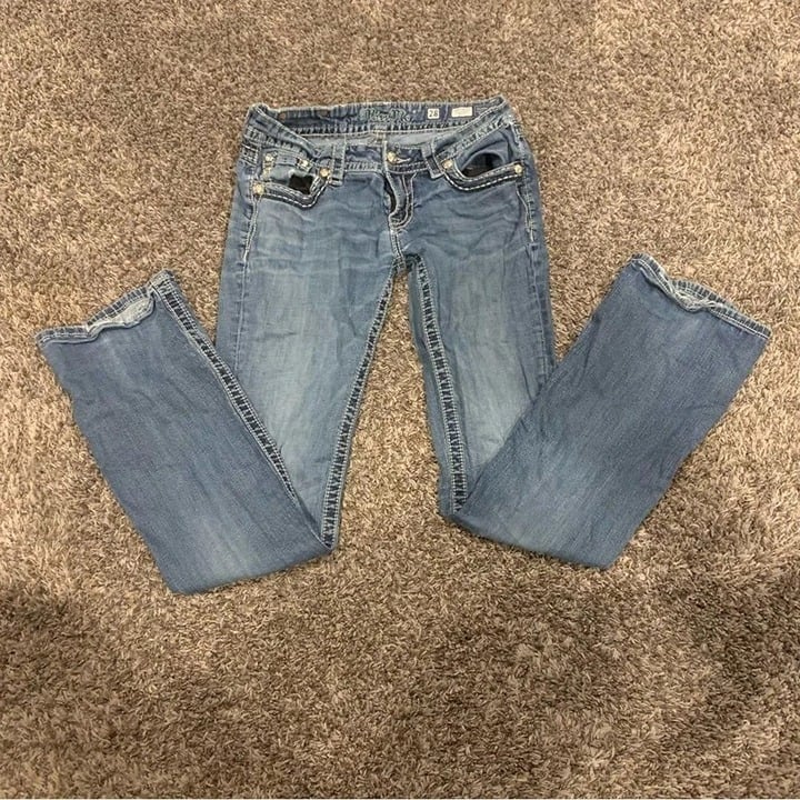 womens gray bootcut Miss Me jeans size27