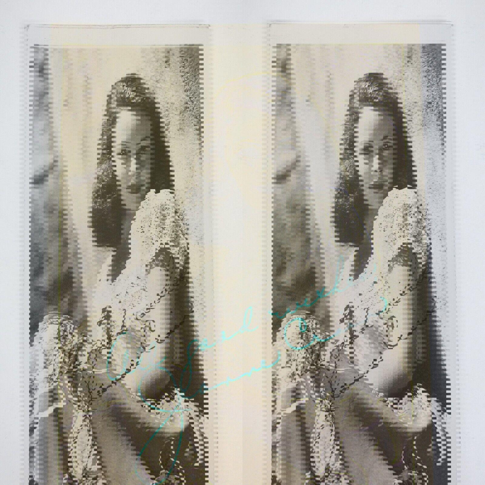 Jeanne Crain Autograph Signed Photograph 5x7 Actress Beauty Vintage Portrait