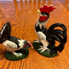 Vintage porcelain Rooster and Hen SUPER RARE!!!