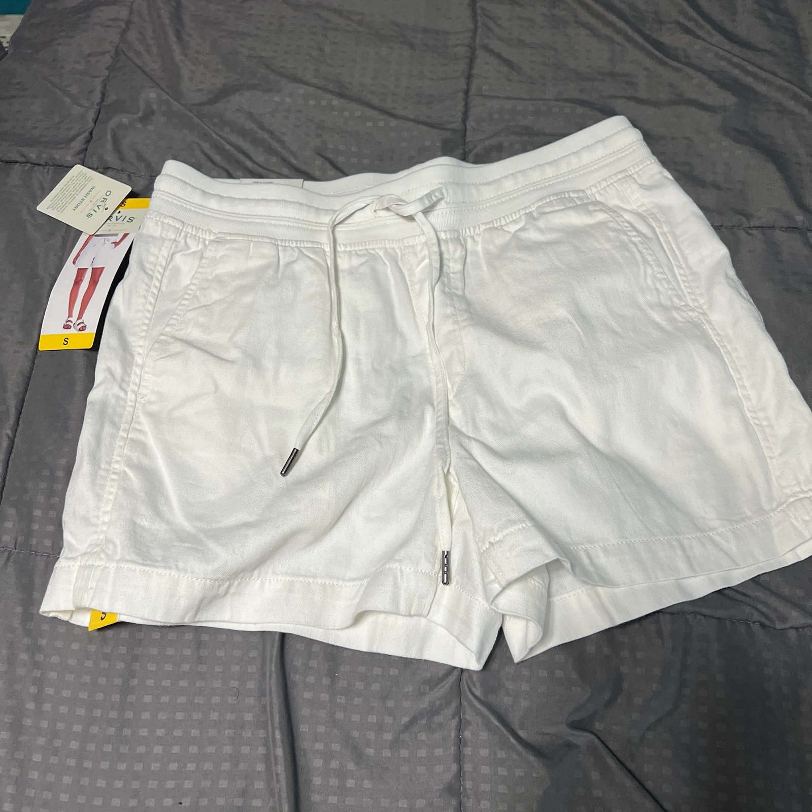 Orvis Cotton Blend Drawstring Shorts White New With Tag Women's Size Small