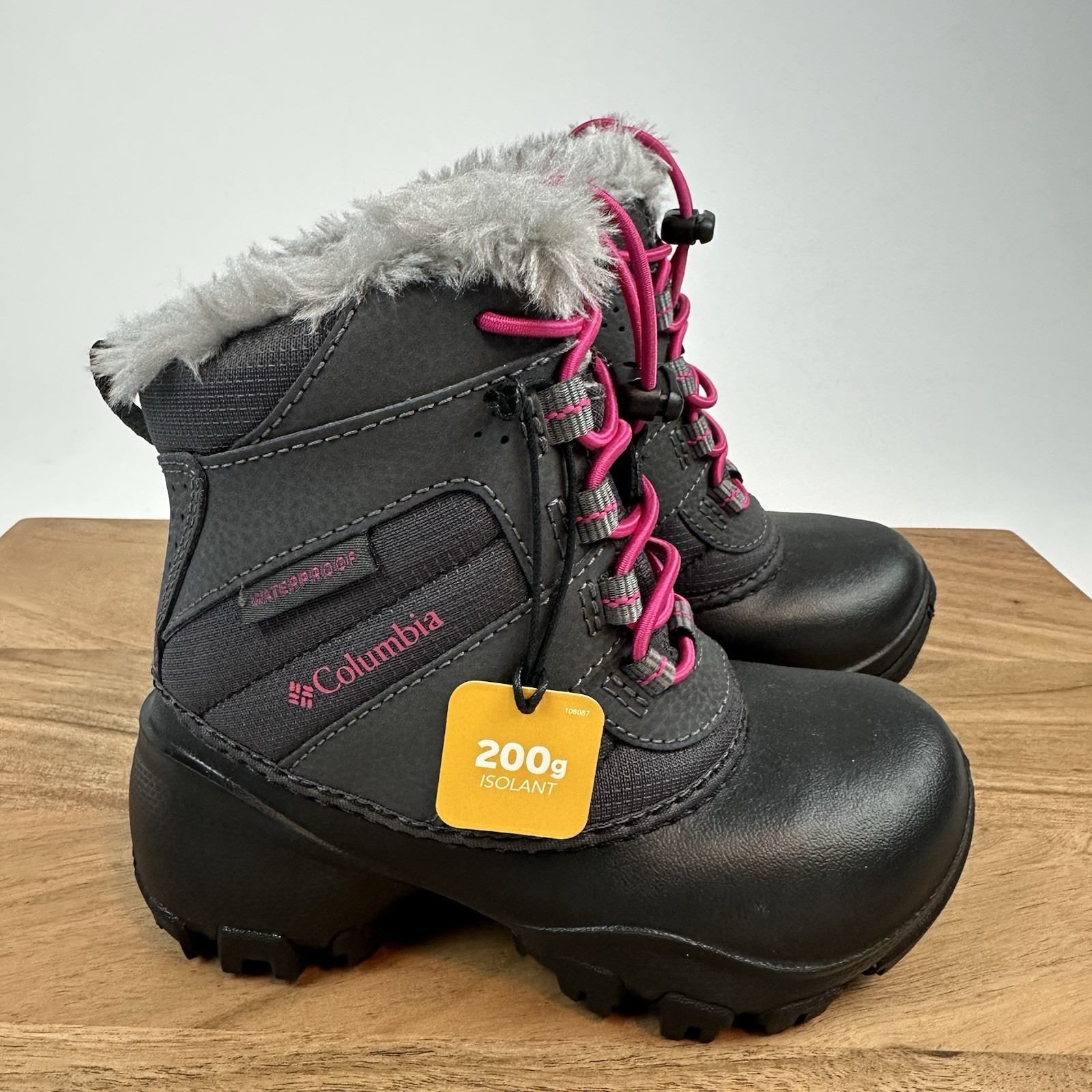 New Kids Columbia Rope Tow III Insulated Fur Lined Waterproof Snow Boots Sz 10