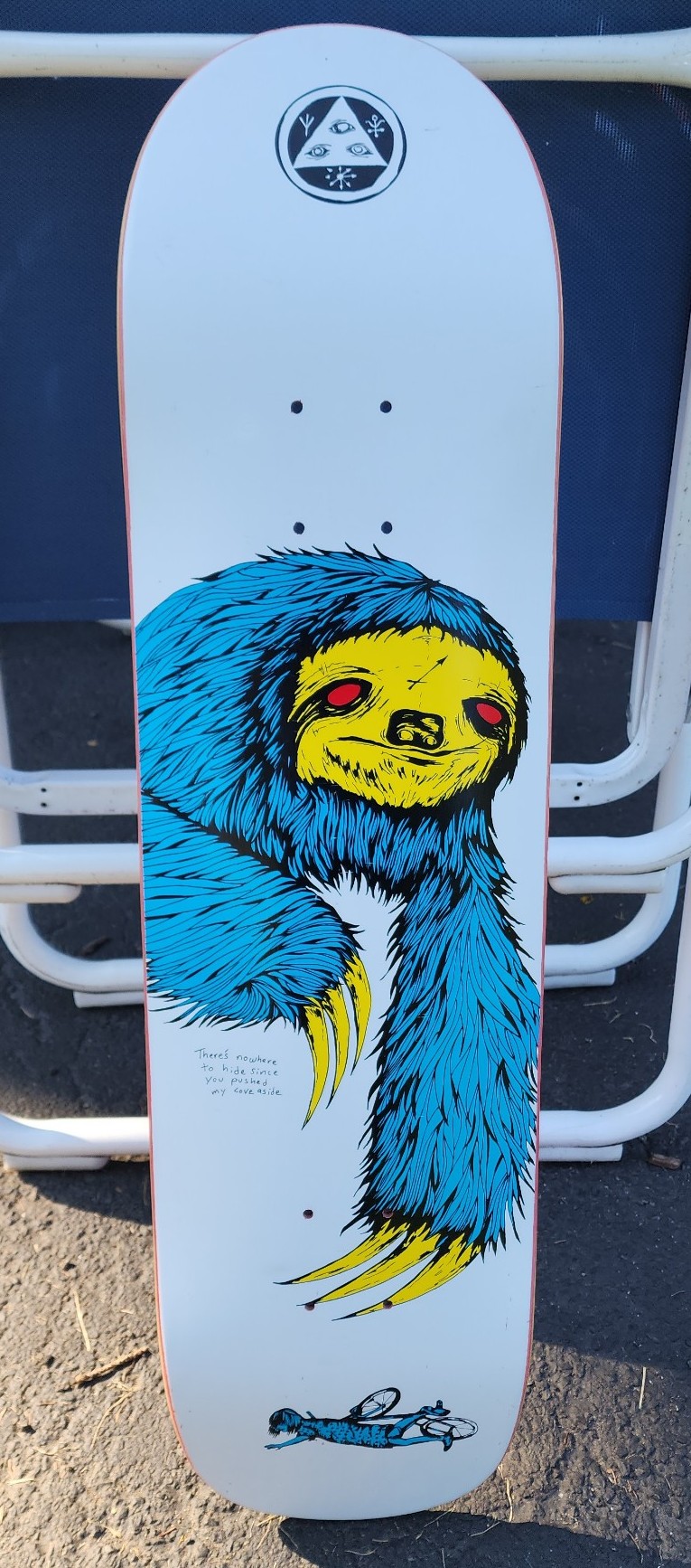Sloth skateboard deck - new