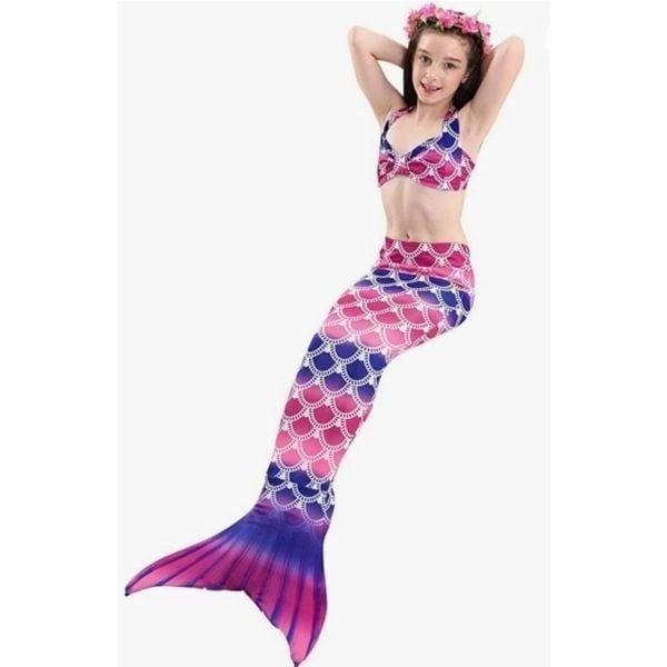 NWT Girls Swimming Mermaid Costume Little Girls Mermaid Tails Bikini Swimsuit 10