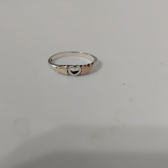 Black Hills Gold Sterling with 12k gold leaves size 6