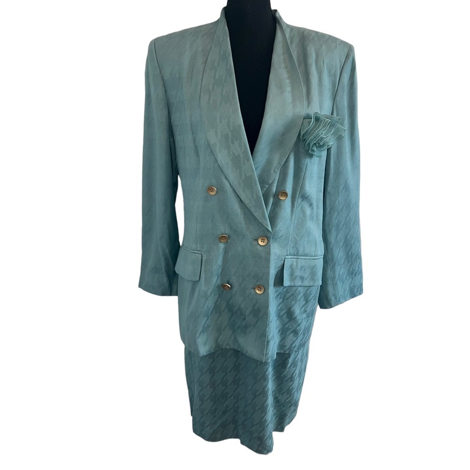 Kasper Double Breasted 3 Piece Skirt Suit Women’s Blazer Jacket 14