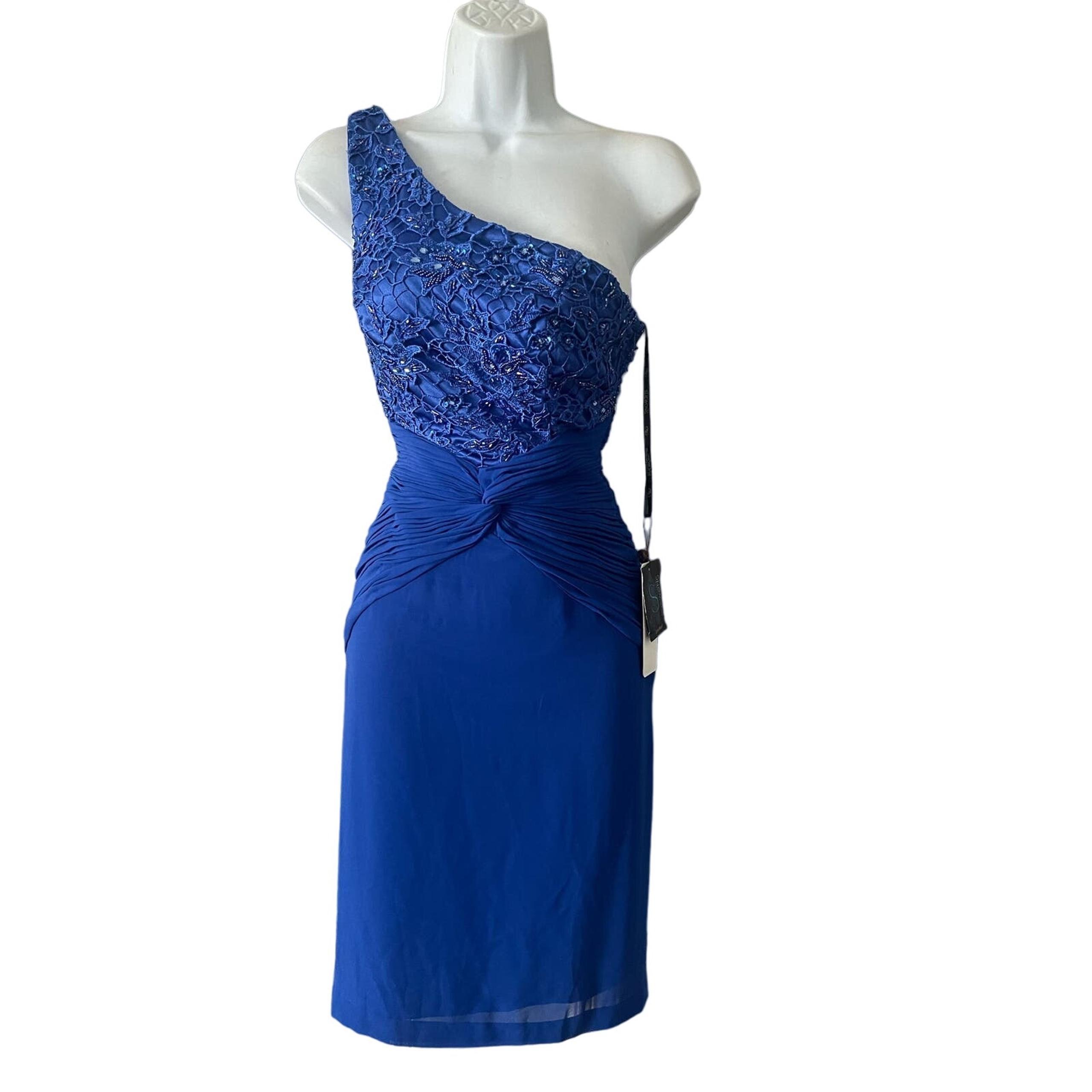 New Sue Wong Beaded One Shoulder Dress