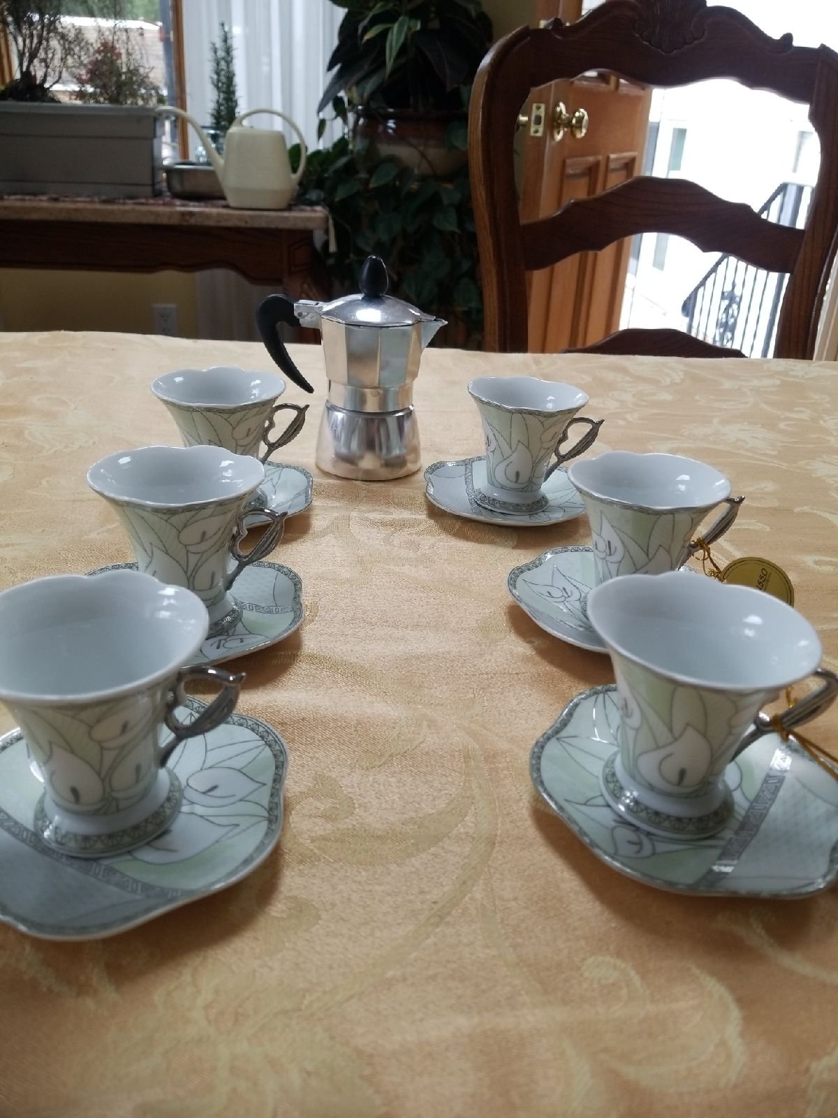 D'Lusso Set of 6 Espresso cups with coffee maker