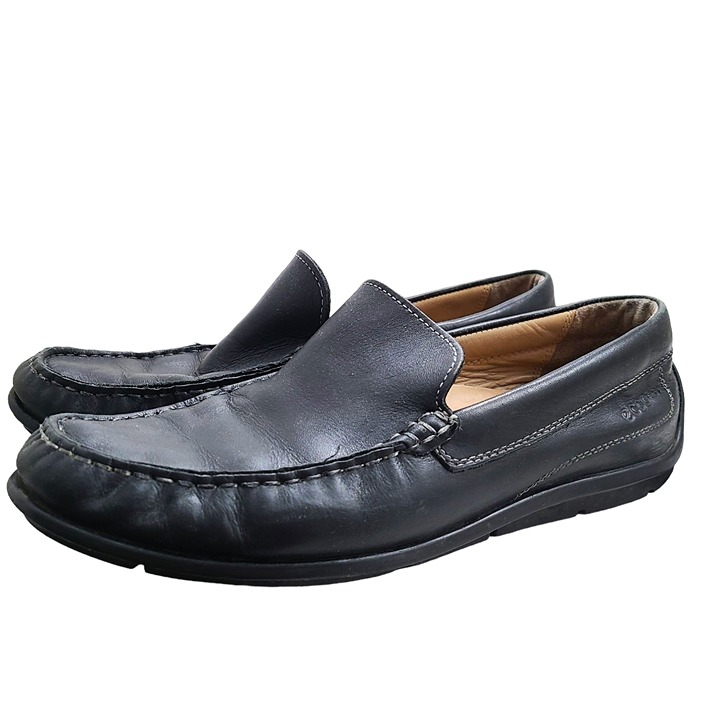 ECCO CLASSIC MOC 2.0 SLIP ON DRIVING STYLE BLACK LEATHER LOAFERS Size 41
