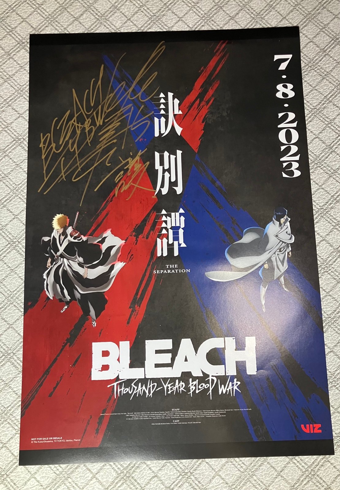 Bleach Thousand Year Blood War Poster Signed Masakazu Morita Ichigo Anime Expo