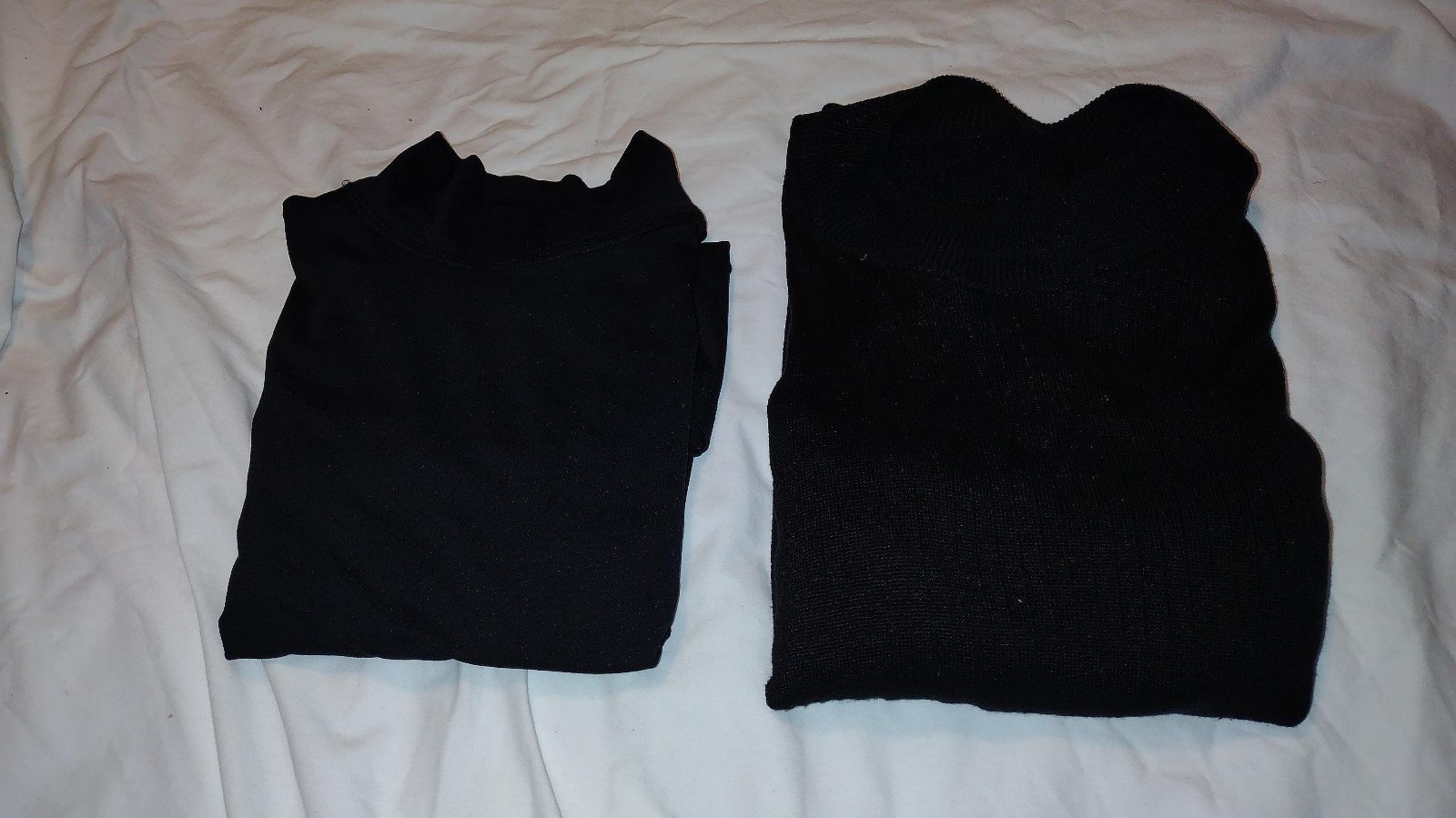 Pair (2) Womens Mock Turtleneck Long Sleeve Tops Black Size L Mossimo Stretch