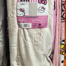 Hello Kitty Embossed Milky Mink Blanket Throw 50x70in NEW
