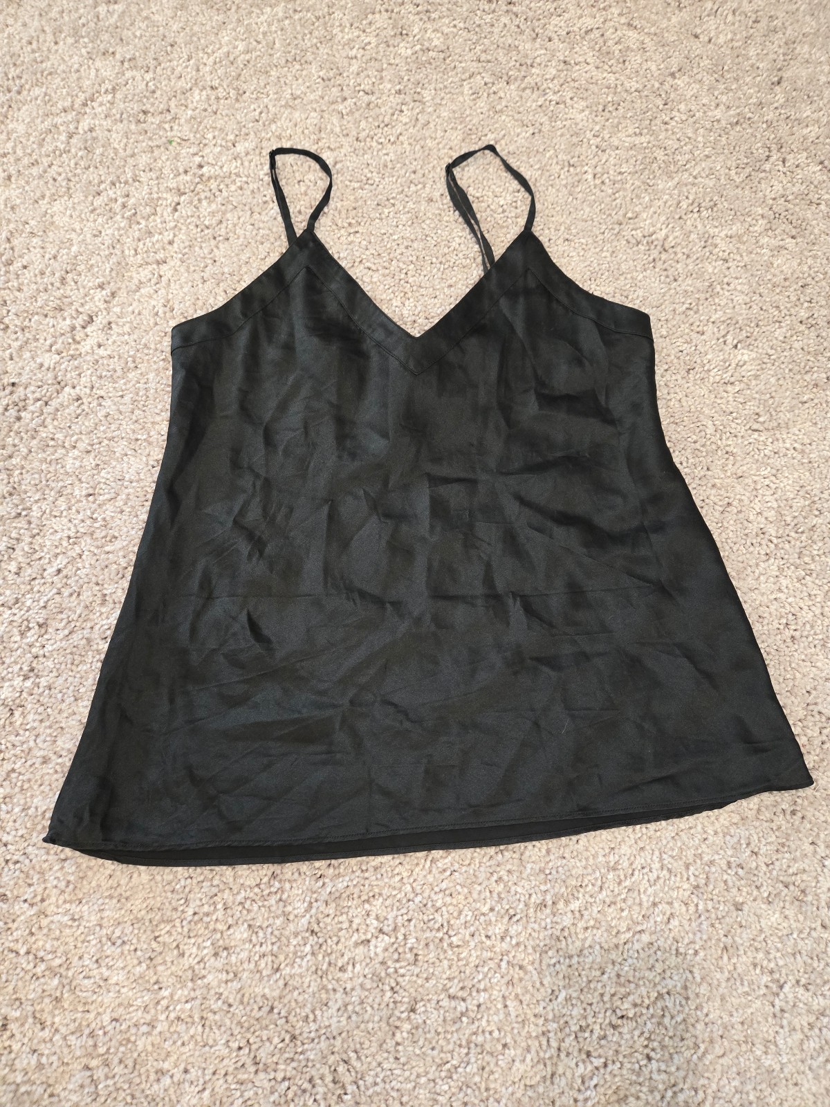 GINIA womens black silk tank top Size AU 10 ( US 6 )