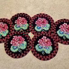 Vintage hand hooked chair pads