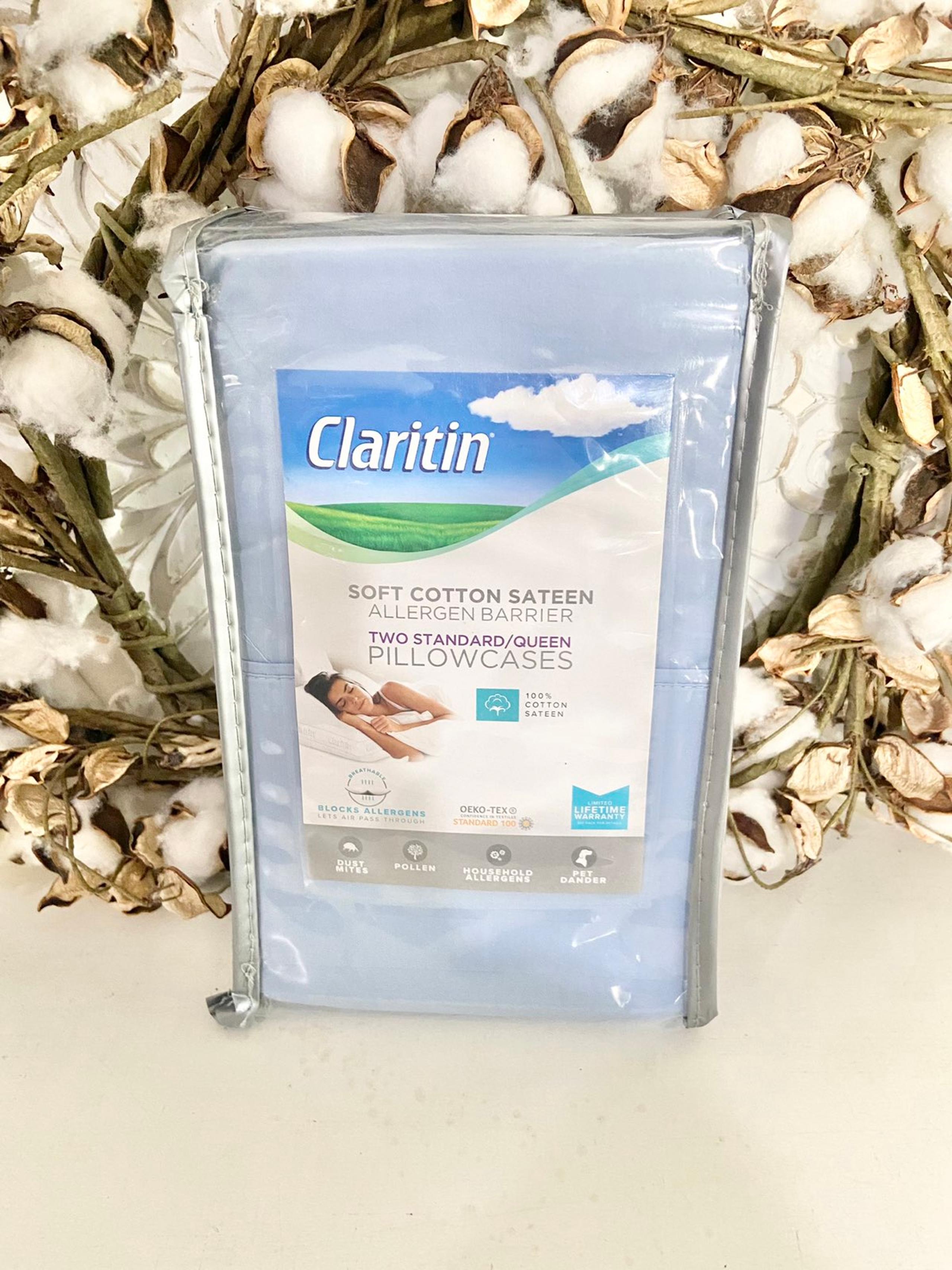 Claritin Allergen Barrier 300-Thread-Count Standard/Queen Pillowcases in Blue (S