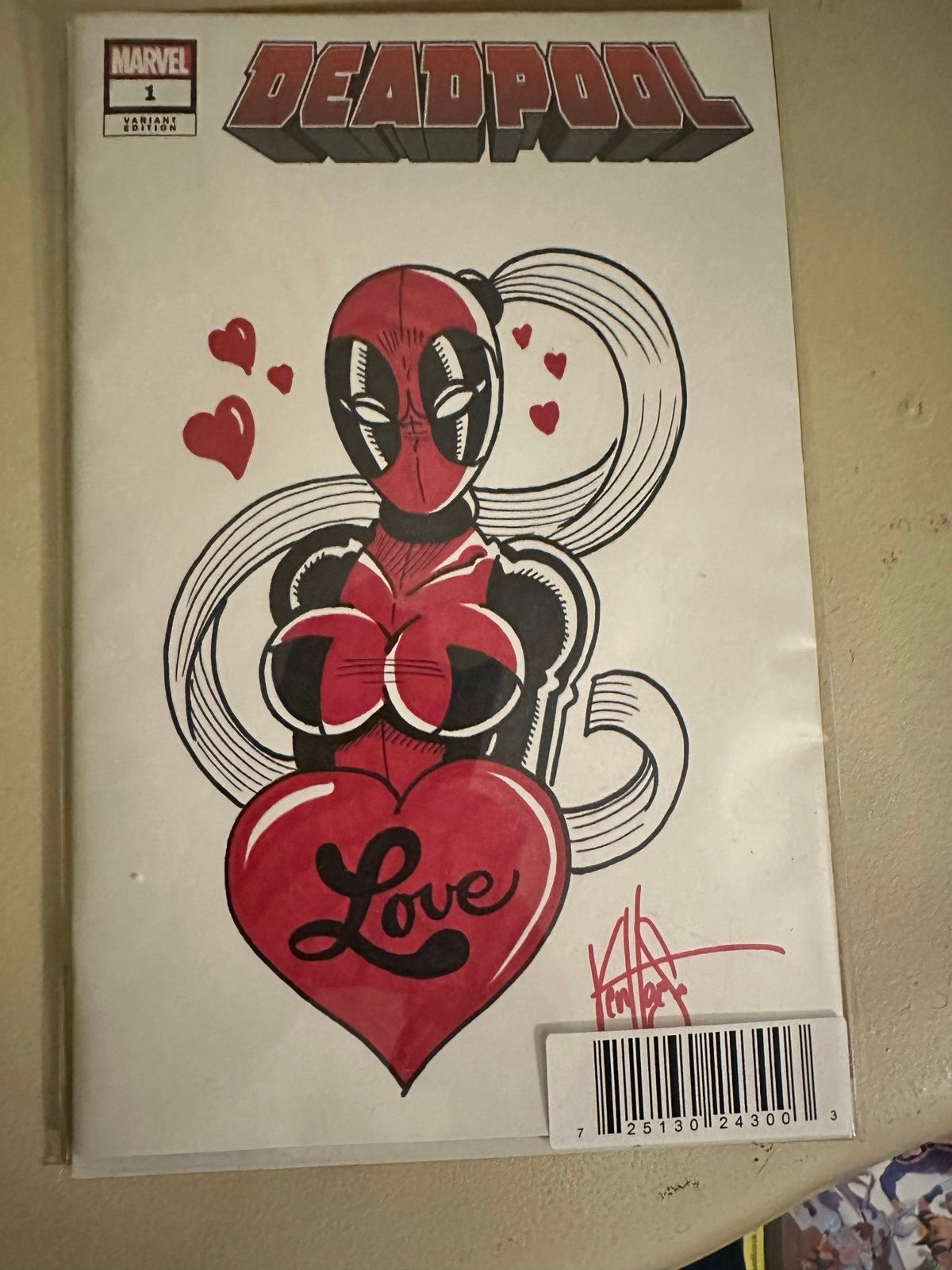 Deadpool #1 Lady Deadpool Original Art Sketch Cover DF Marvel Comics COA