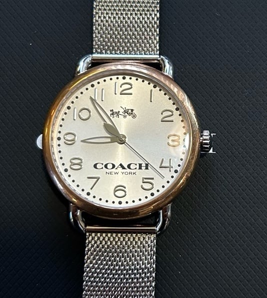 Coach Delancey Watch With 36mm Silver Face & Silver MeshBracelet