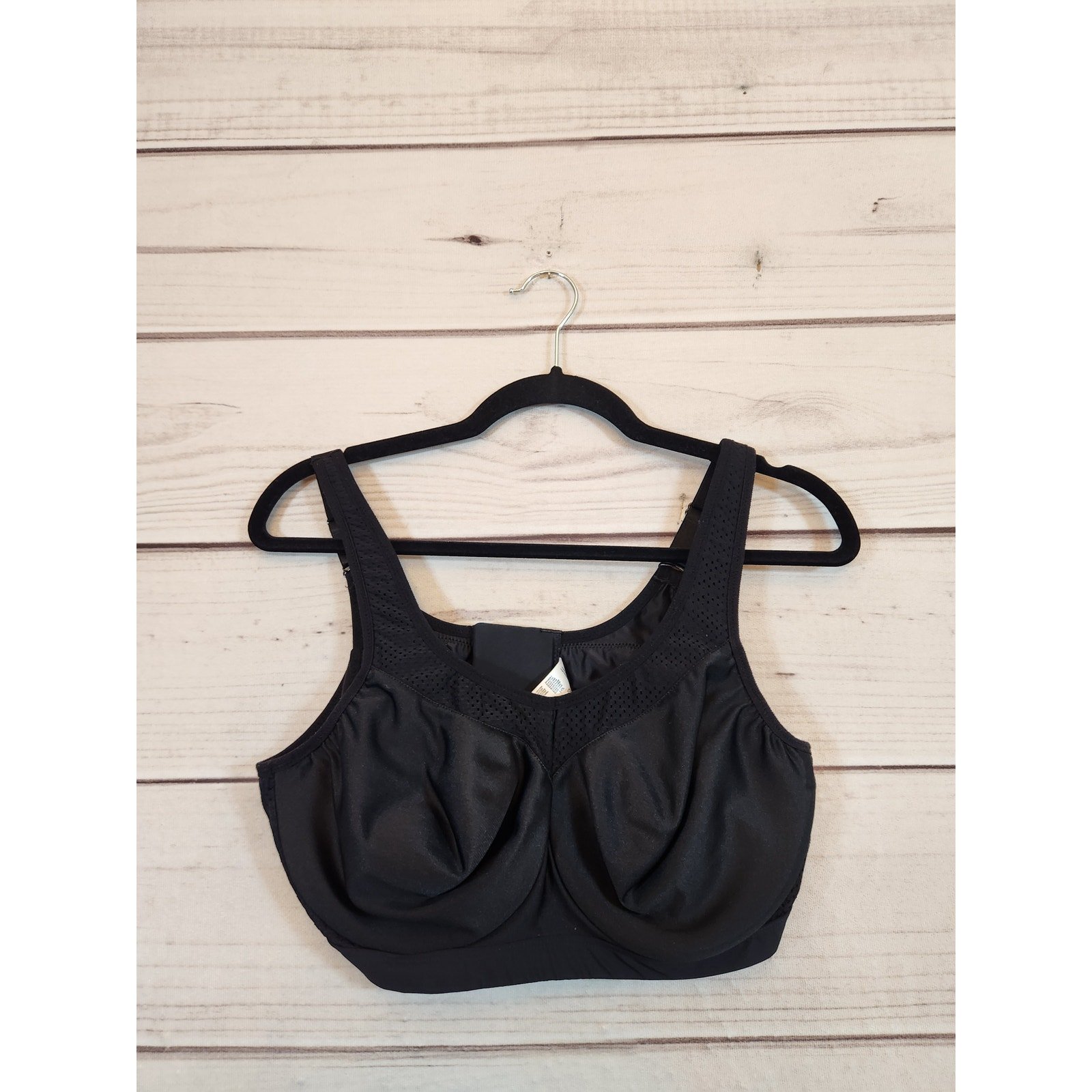 Glamorise Women's Black Solid Stretch Comfortable Sports Bra Size 40D