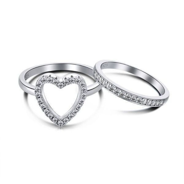 2 in 1 Beautiful 925 Sterling Silver Stackable Rings