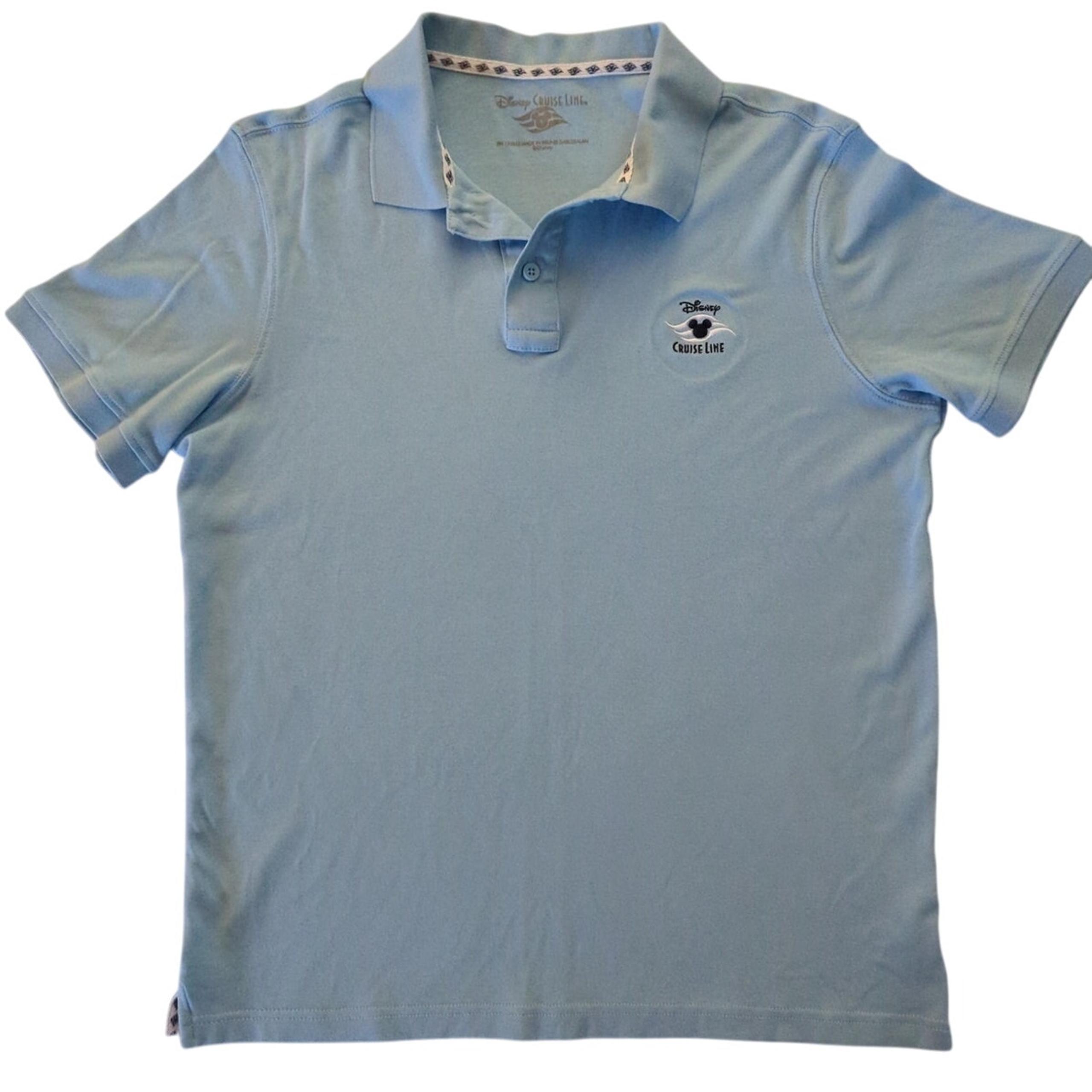 Disney Cruise Line Polo Shirt Light Blue Short Sleeve Logo Embroidered Womens M