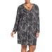 Tart Long Sleeve Tie V-Neck Printed Dress Black and White Snake