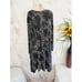 Tart Long Sleeve Tie V-Neck Printed Dress Black and White Snake