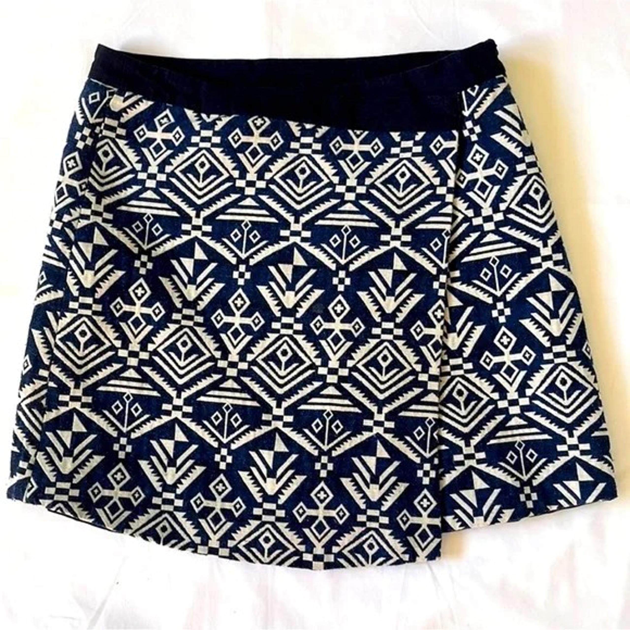 Tobi | Faux Wrap Skirt Navy Blue Medium Mini Thick Bottom A Line