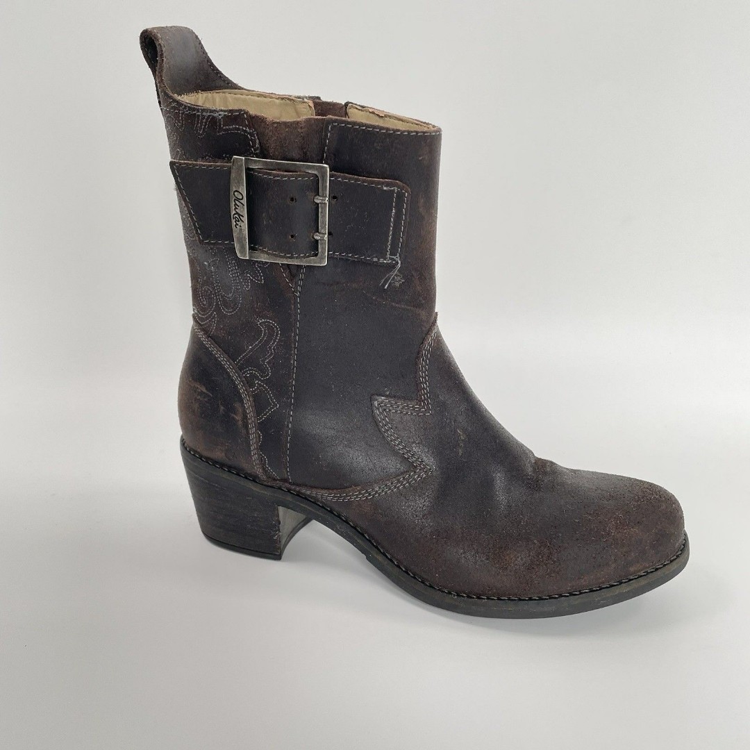 Olukai Kaiulani Boots Suede Leather Kona Coffee Women’s Distressed Size 8