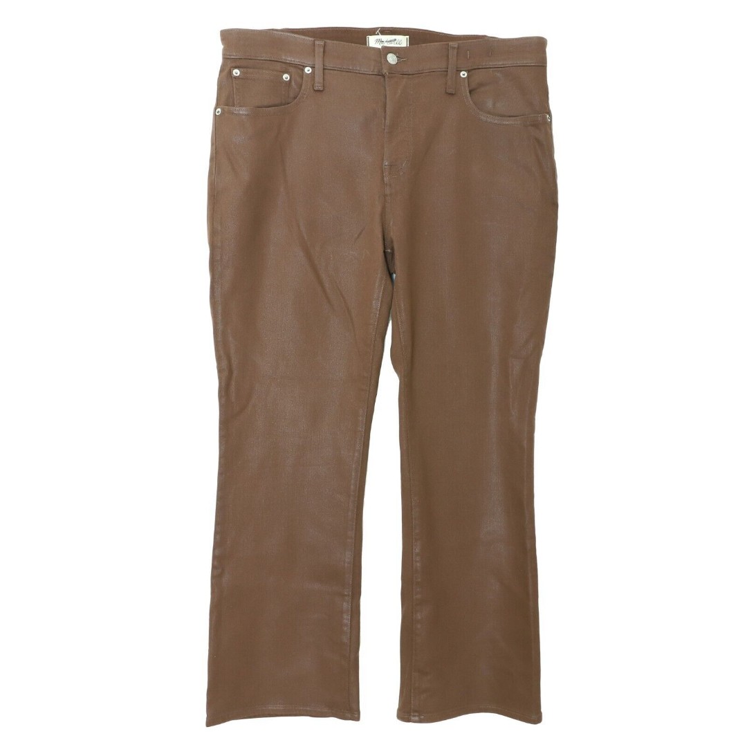 MADEWELL Kick Out Crop Jeans Size 32 Coated Edition Hot Cocoa NWT B11
