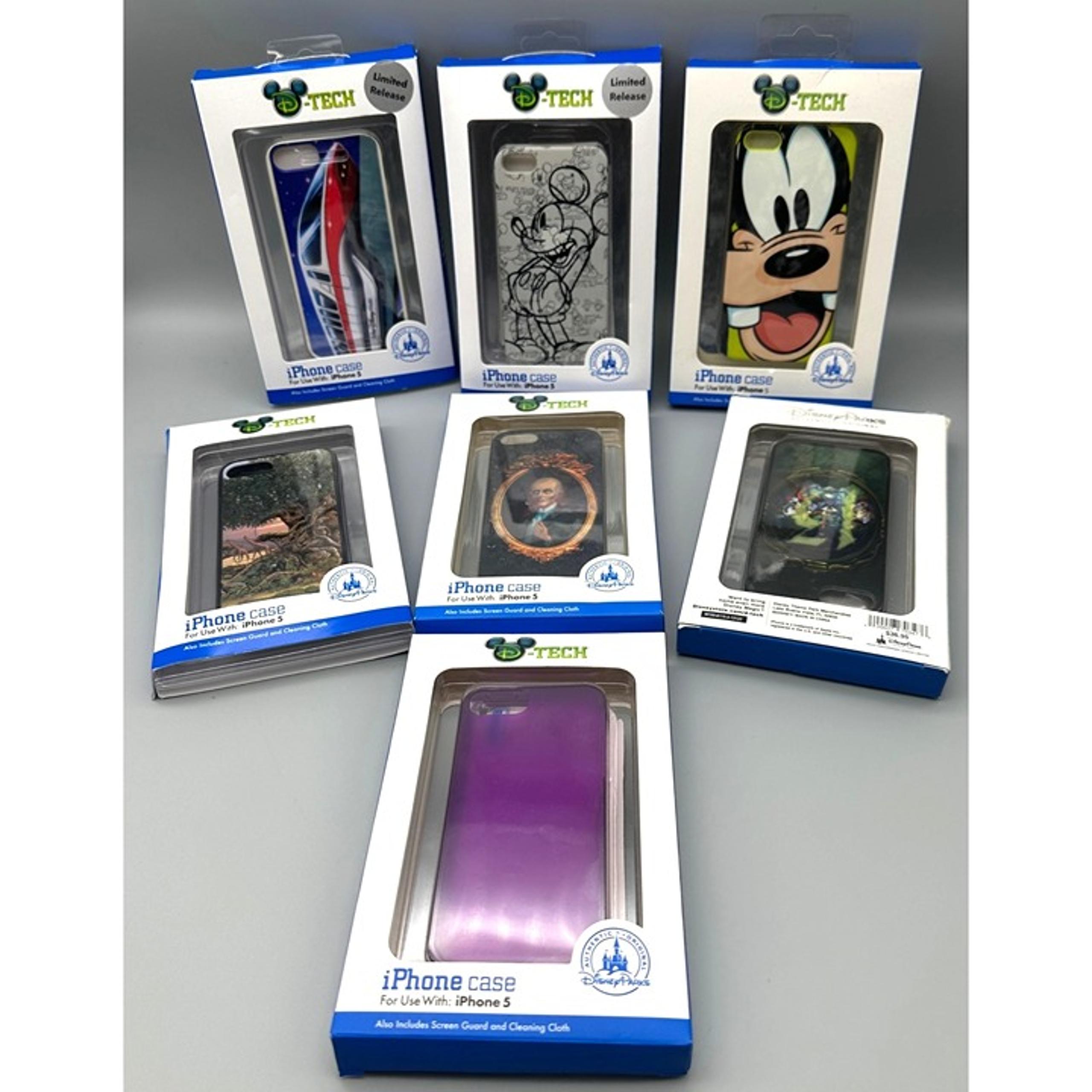 Disney Parks iPhone 5 Case Bundle Mickey Goofy Haunted Mansion Purple Lot 7