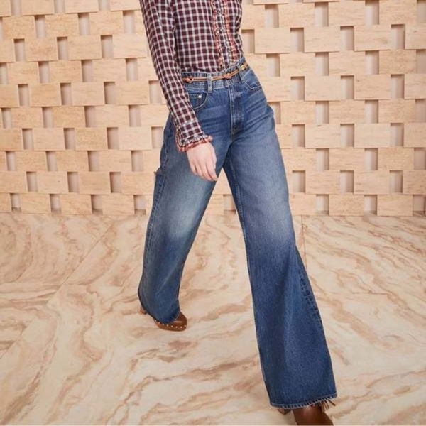 Ulla Johnson Elodie Wide Leg Jeans Medium Wash Size 26
