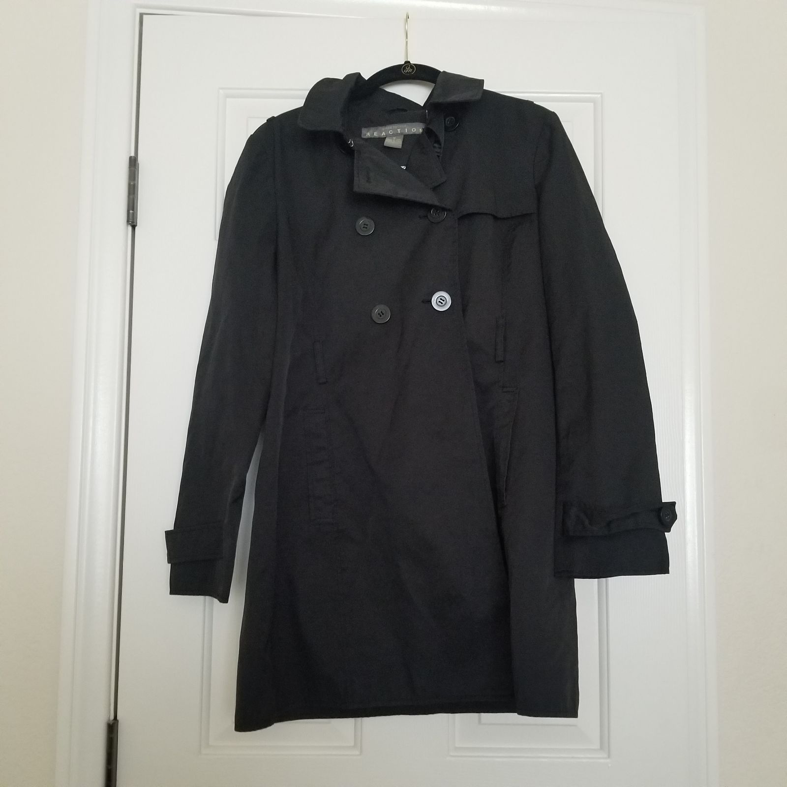Kenneth Cole REACTION Trench Coat Blk M