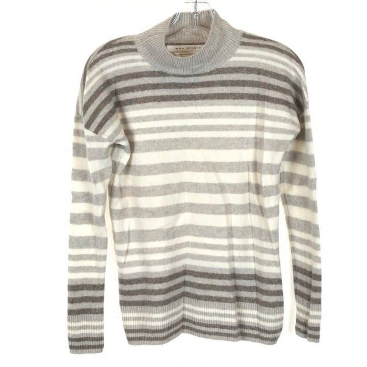 NWOT Max Studio Pure Cashmere Striped Sweater