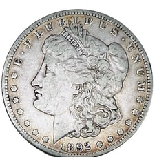 1892s morgan silver dollar. Key Date, only 1,200,000 minted