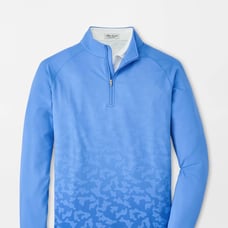 Peter Millar Golf Pullover Crown Sport Dip Dye Camo Print 1/4 Zip XL Blue NWT