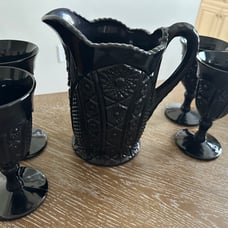Vintage Indian black glass