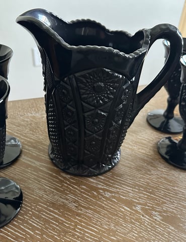 Vintage Indian black glass