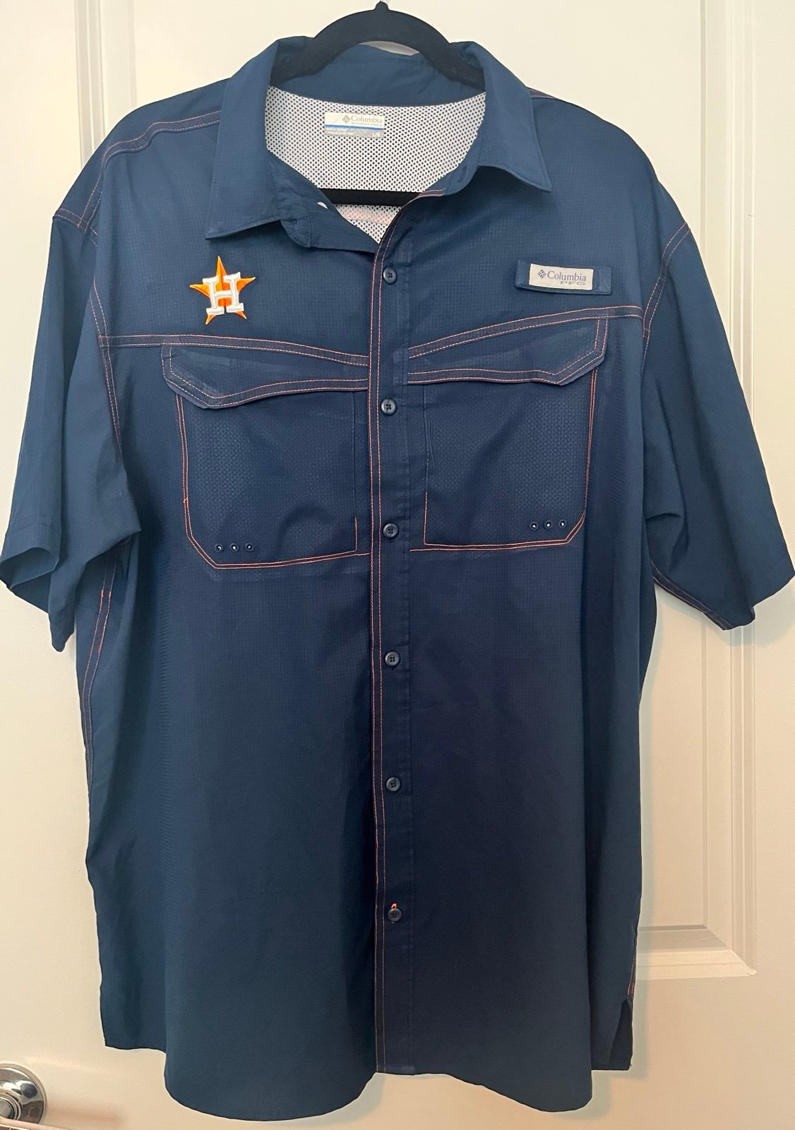 Men's Columbia Navy Houston Astros Tamiami Omni-Shade Button-Down Shirt Large