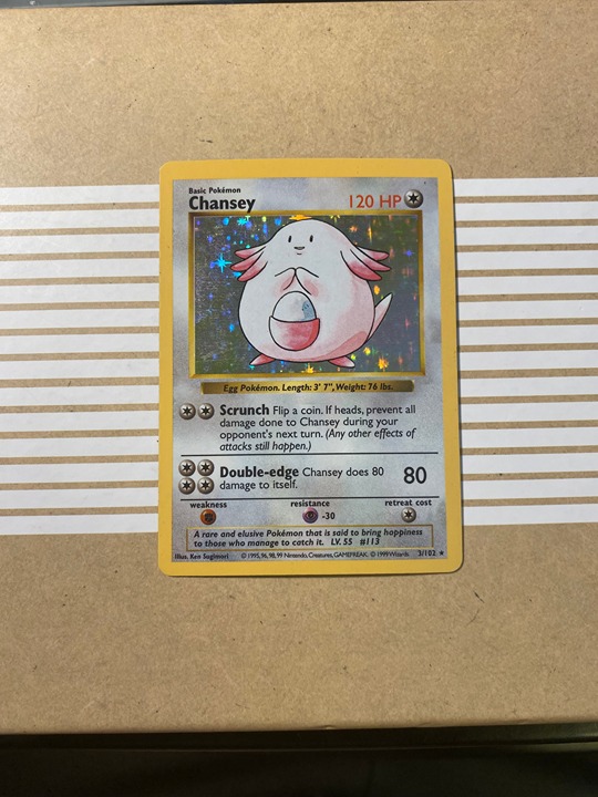 Pokemon Chansey Shadowless Holo Base Set
