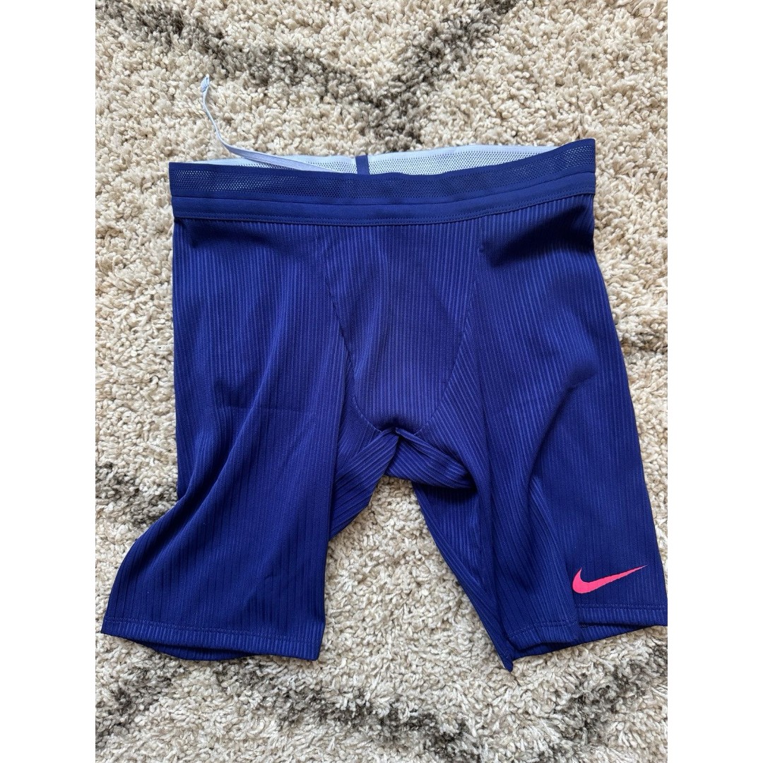 Nike Pro Elite Made in USA 1/2 Running Tights DX8990-455 Blue/Pink Men’s Large