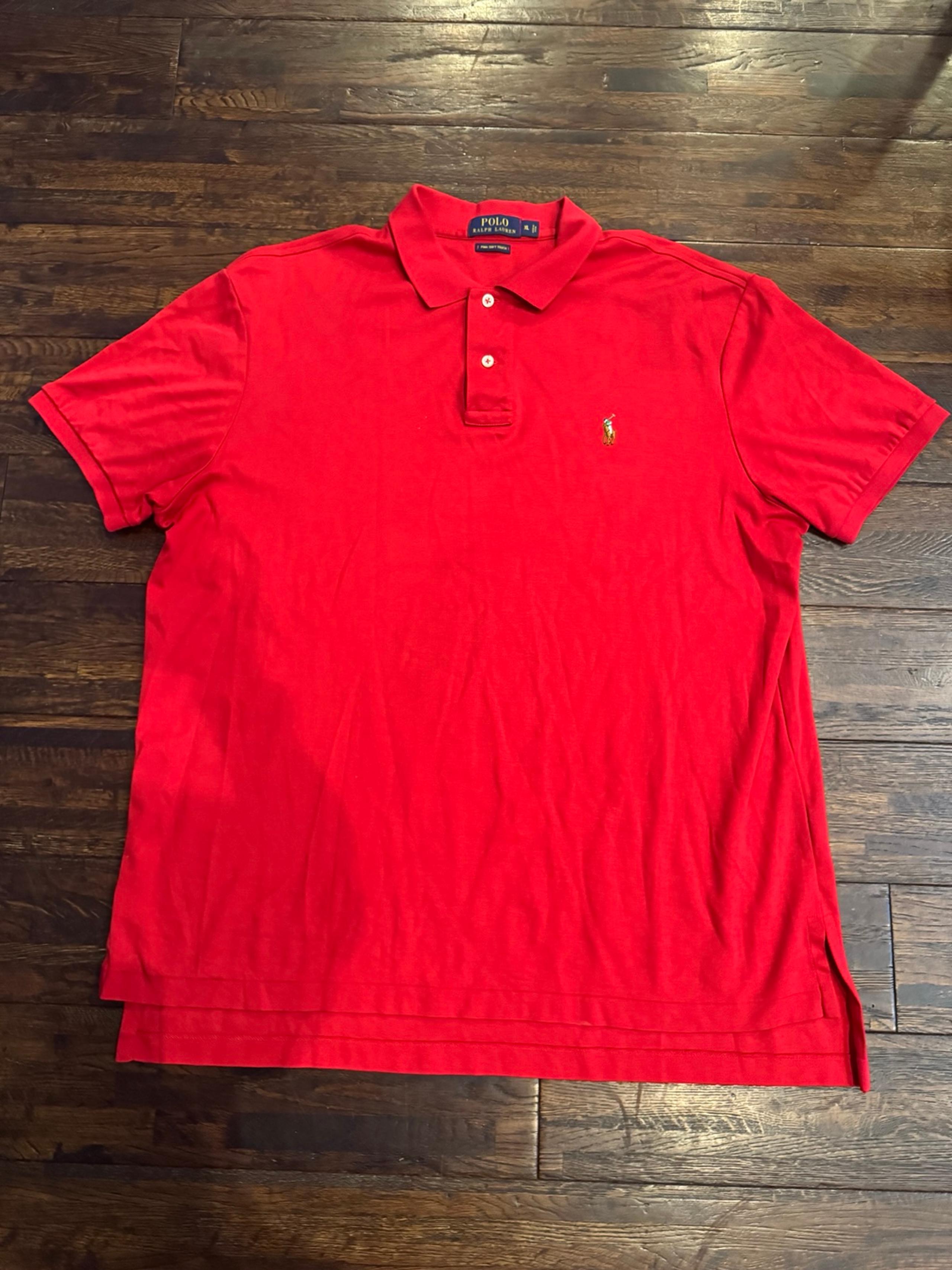 Ralph Lauren Pima Soft Men’s Red Embroidered Polo Shirt