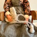Vtg Furga Alta Moda Type Grandma Susanna Doll w/Wood Rocking Chair, Rare