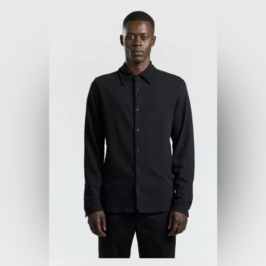 Cotton Citizen Presley Button Down Slub Cotton Jersey Shirt Navy Blue Size Small