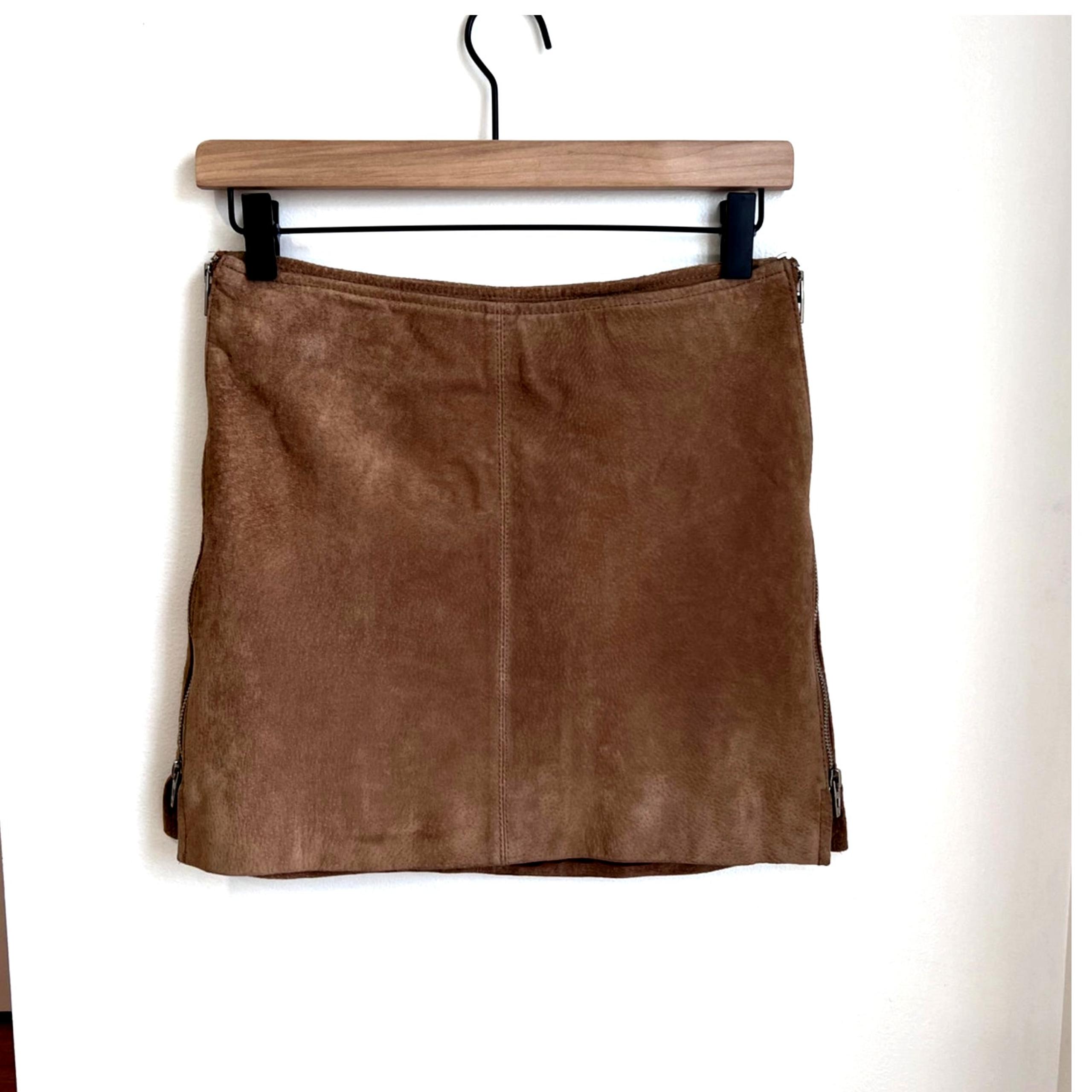 Brown Suede Baddie Mini Skirt by Blank NYC Size 26